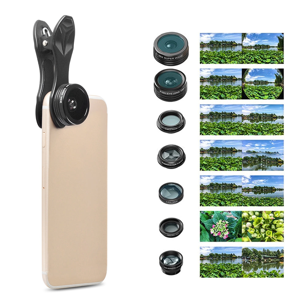 Apexel APL - DG7 7 in 1 Clip External Phone Camera Lens Kit