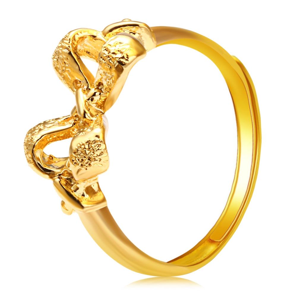 18K Plated Gold Color Bowknot Adjustable Ring for Women