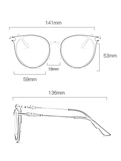 Cat Eye Metal Splicing Leg Round Sunglasses