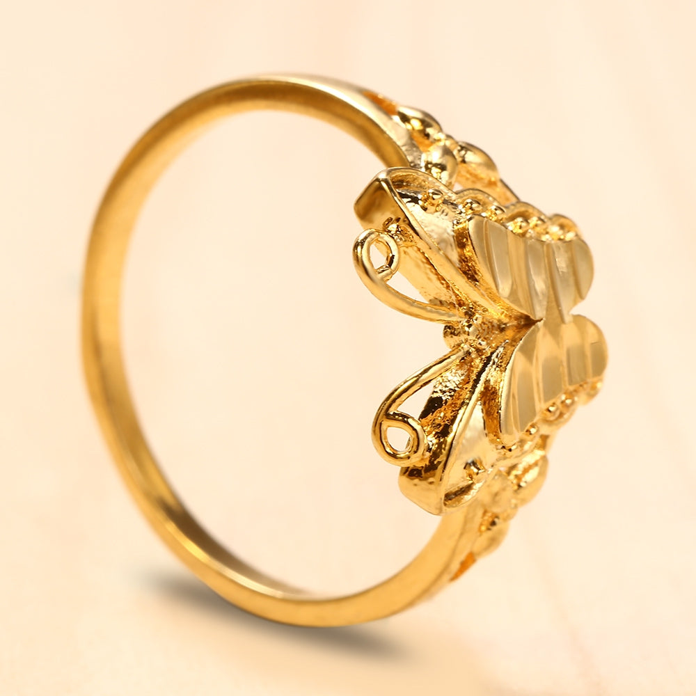 18K Electroplate Gold Color Butterfly Ring for Women