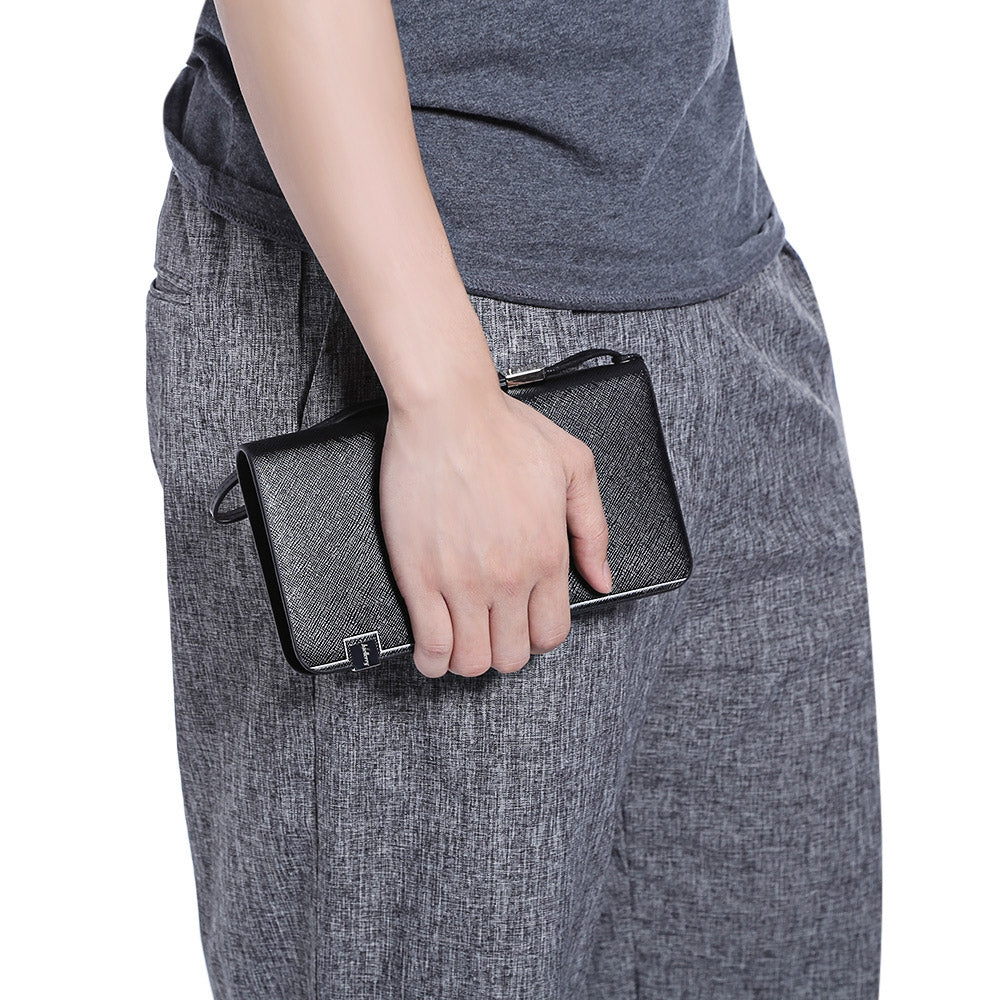Baellerry Simple Design Multifunction Large Capacity Card Holder Clutch Wallet for Men