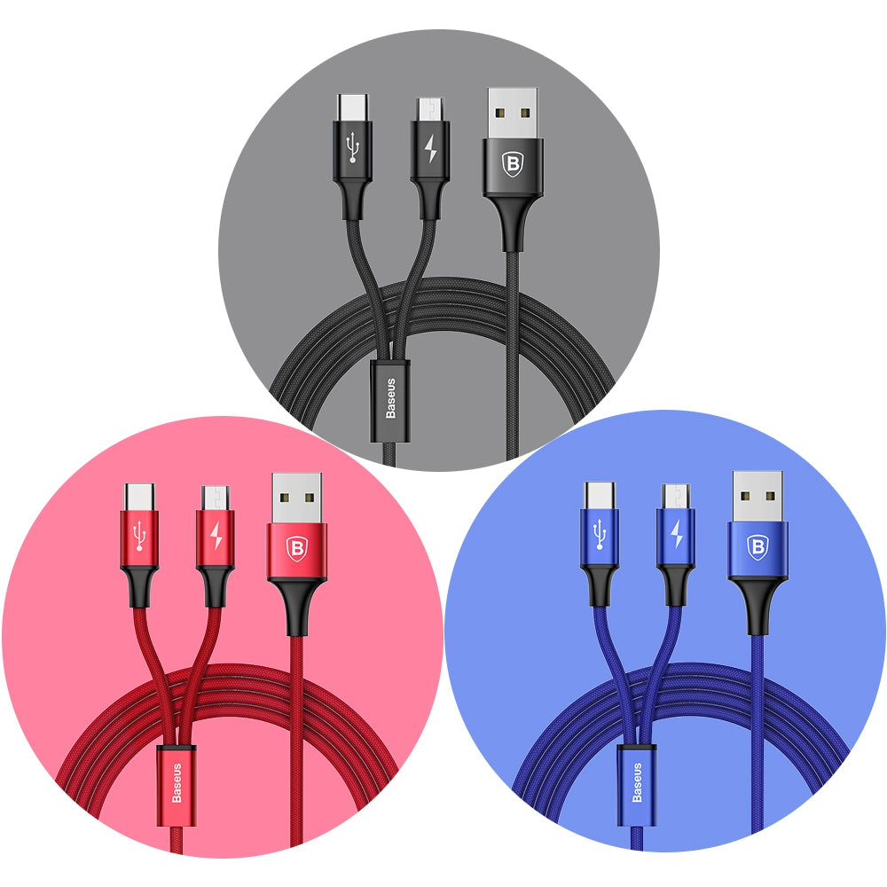 Baseus Rapid Series Micro USB Type-C Charge Data Cable 1.2M