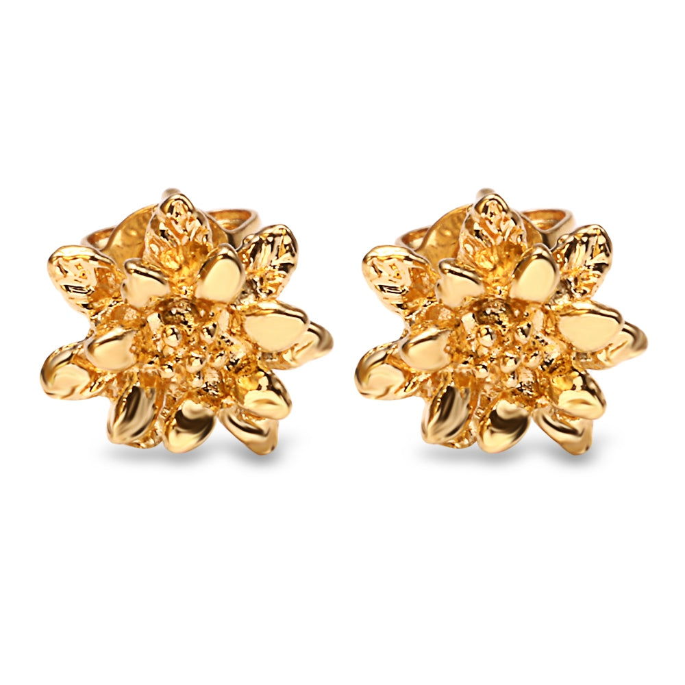 24K Electroplate Gold Color Flowers Earrings for Women