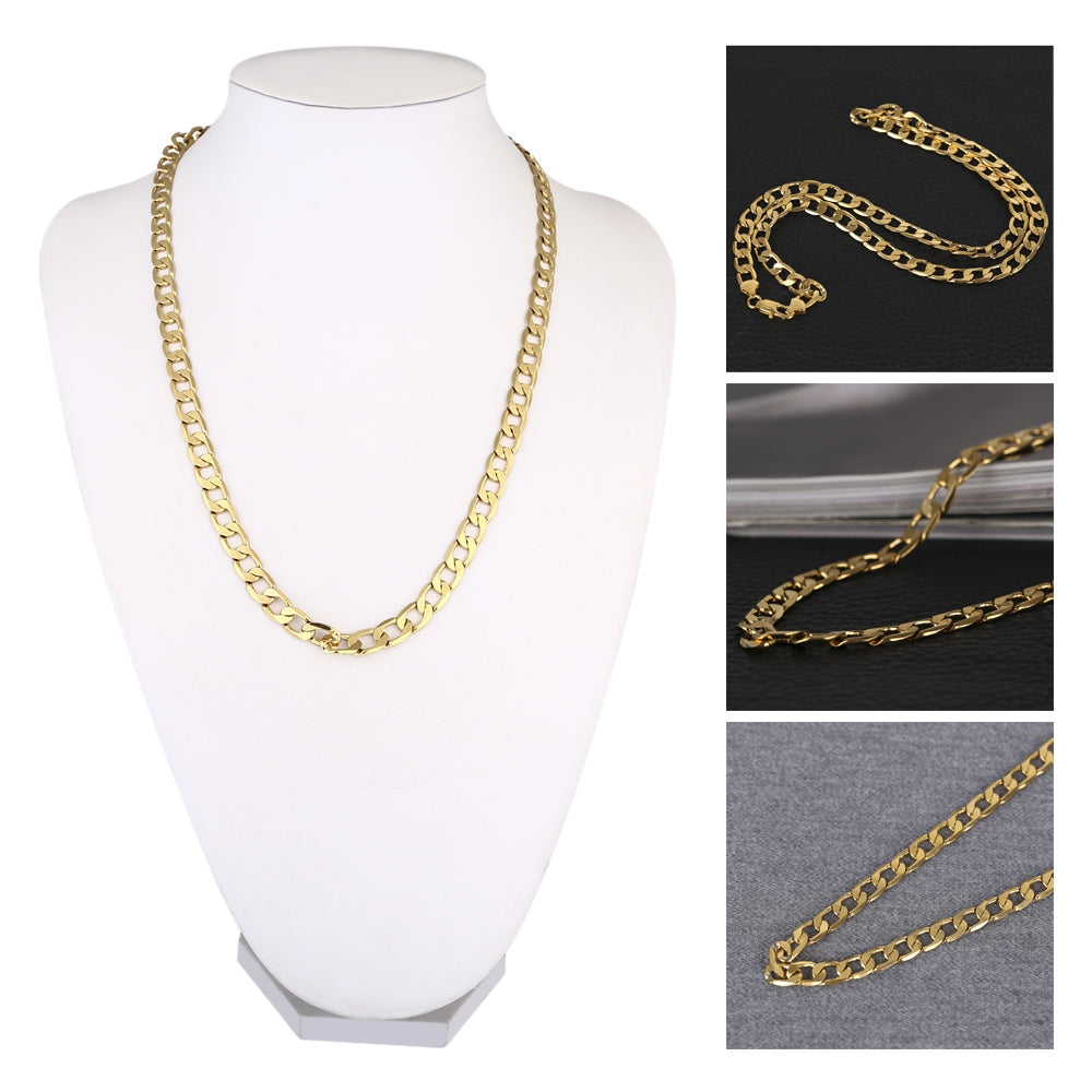 8mm 24K Plated Gold Color Chain Thick Men Necklace