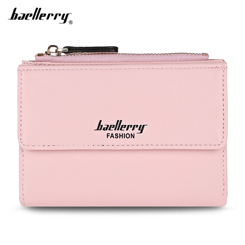 Baellerry Stylish PU Leather Card Holder Short Wallet Coin Purse for Women