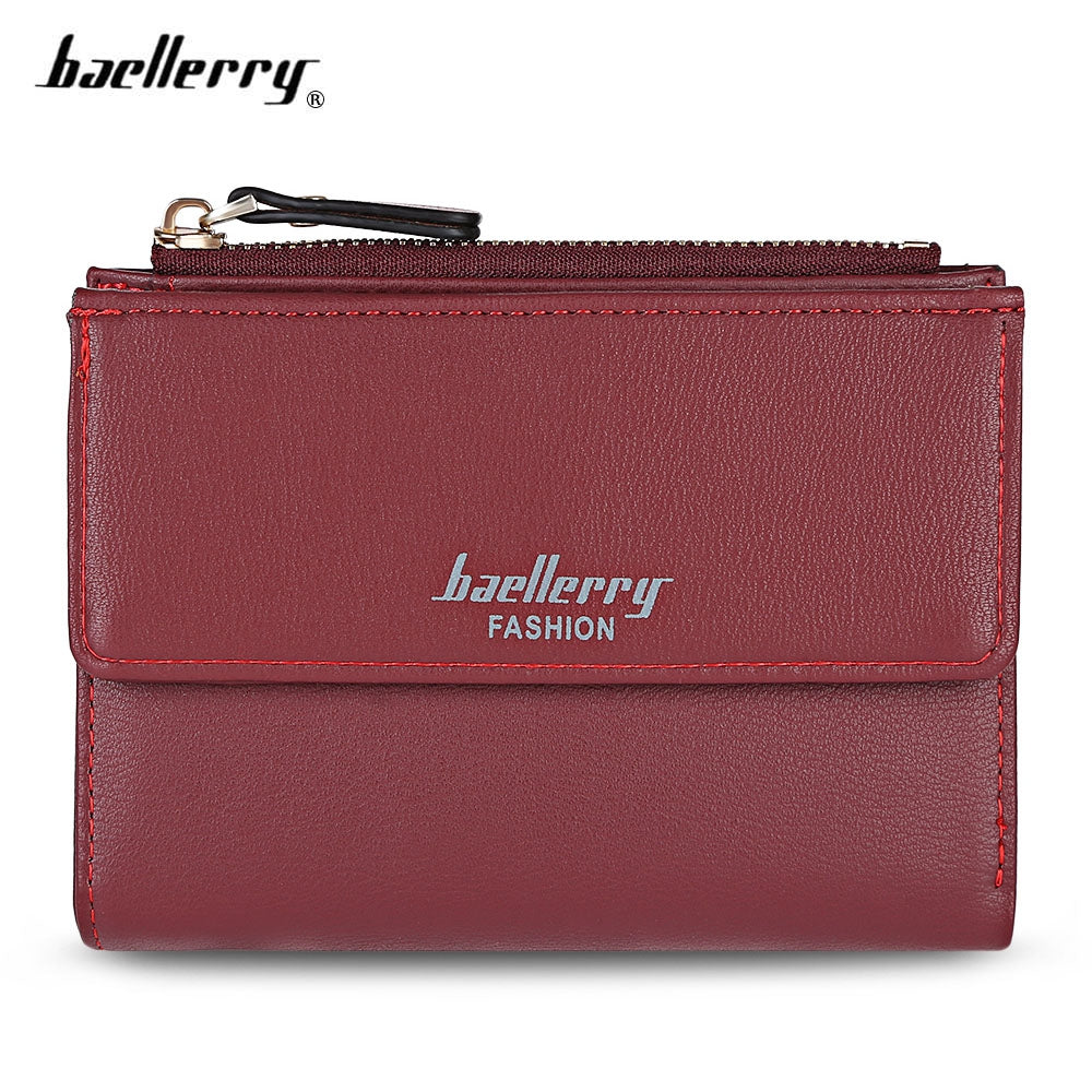 Baellerry Stylish PU Leather Card Holder Short Wallet Coin Purse for Women