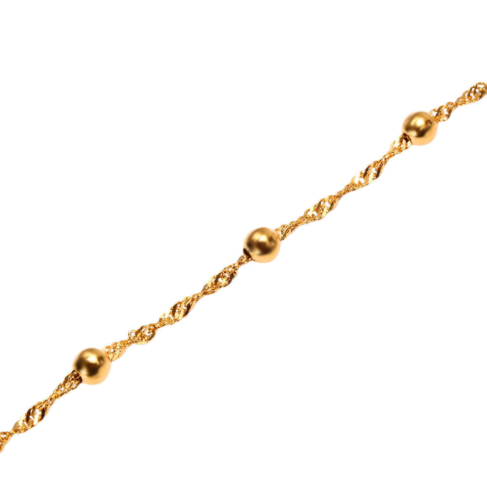 24K Plated Gold Color Bell Twisted Chain Bracelet for Women