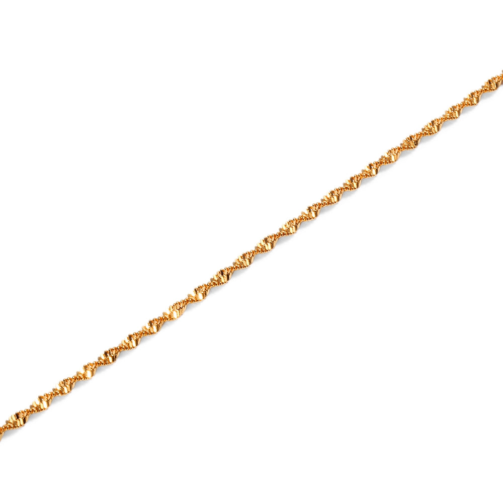 24K Plated Gold Color Twisted Chain Bracelet for Women
