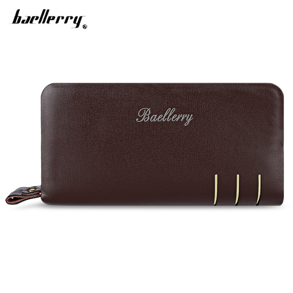 Baellerry Stylish Portable Large Capacity Multifunction Double Layers Wallet Clutch Bag for Men