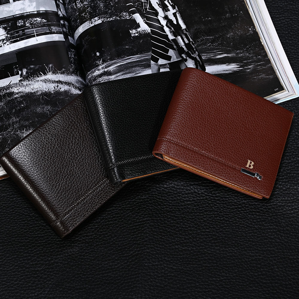 Baellerry Stylish Soft PU Leather Card Holder Short Wallet for Men