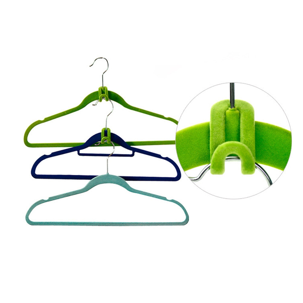 10pcs Creative Mini Flocking Clothes Hanger Hook Closet Wardrobe Organizer