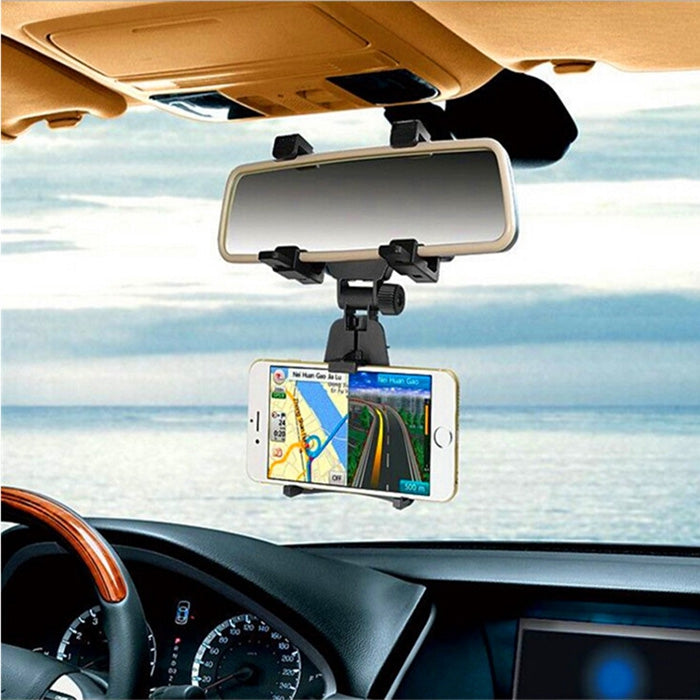 Car Rearview Mirror Hooked Phone Holder Bracket Flexible Extended Stand
