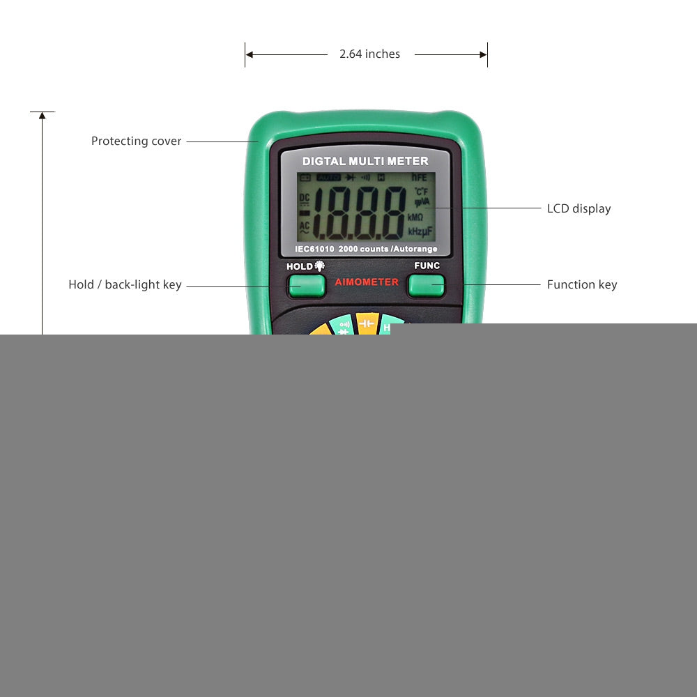 8233D PRO 2000 Digital Multimeter with Backlit LCD Screen