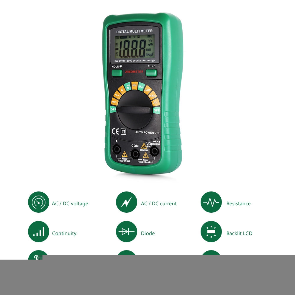 8233D PRO 2000 Digital Multimeter with Backlit LCD Screen