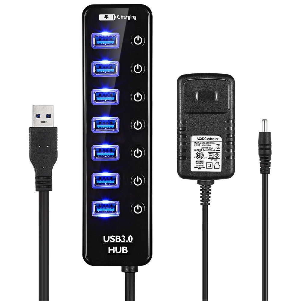 CH - 204U3 7-port USB3.0 Hub with Individual Switch Button