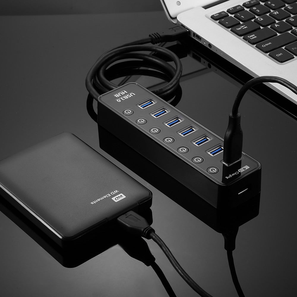 CH - 204U3 7-port USB3.0 Hub with Individual Switch Button