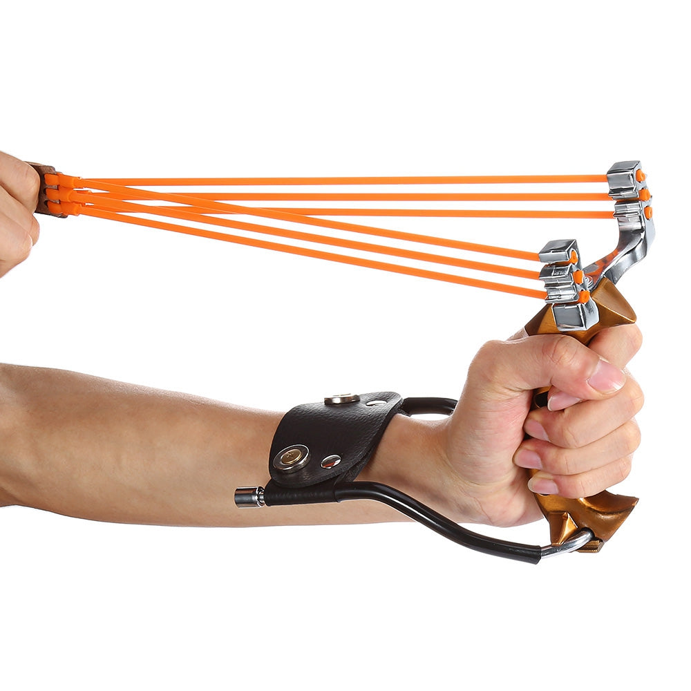 Compact Aluminum Alloy Wrist Slingshot with Magnet for Hunting Training