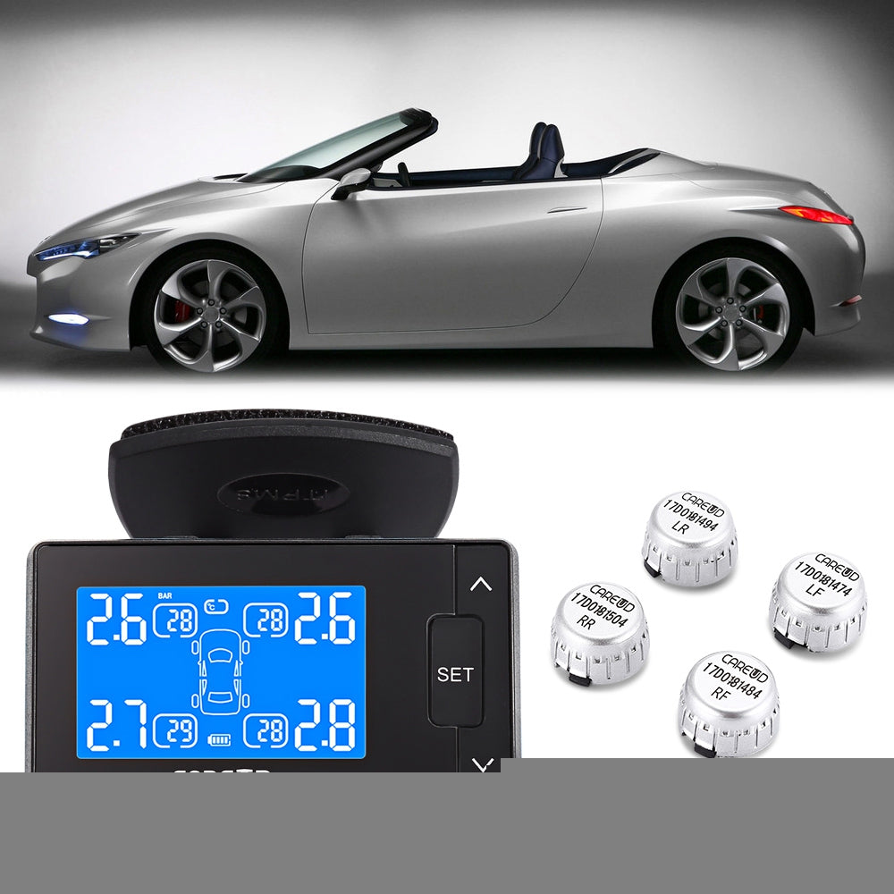 CAREUD U902 LCD Display Car Tire Pressure Monitoring System with Four Wireless External Sensor