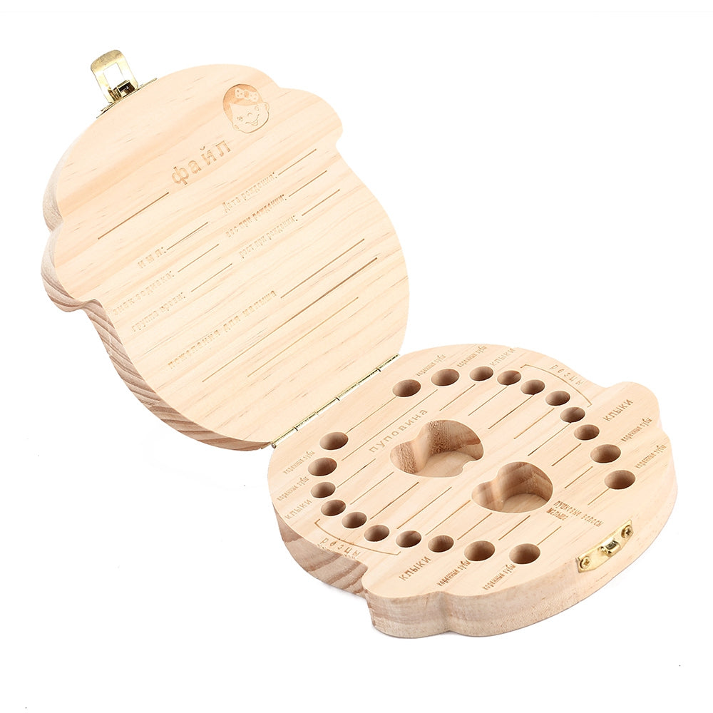 Creative Wooden Baby Tooth Storage Box for Deciduous Teeth