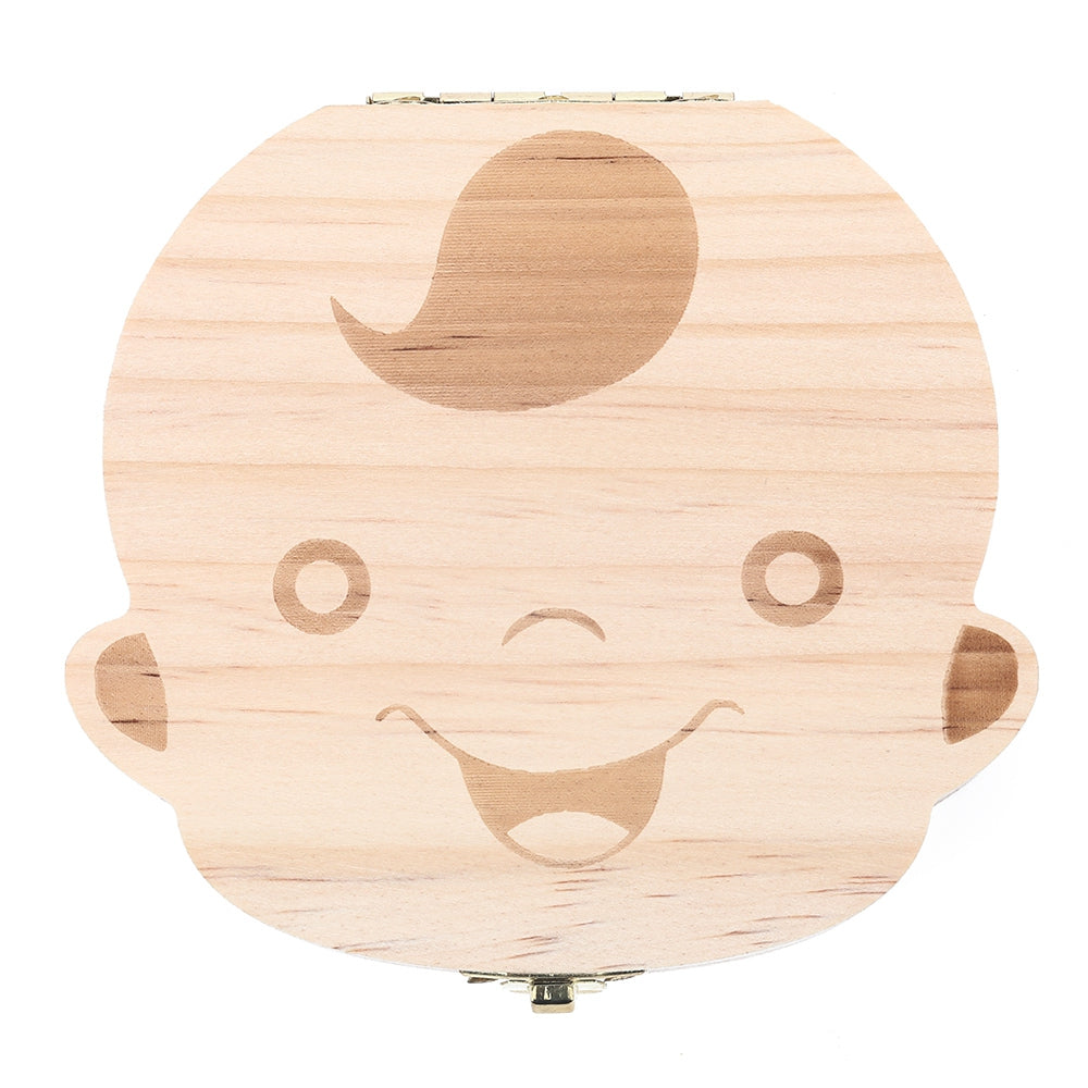 Creative Wooden Baby Tooth Storage Box for Deciduous Teeth