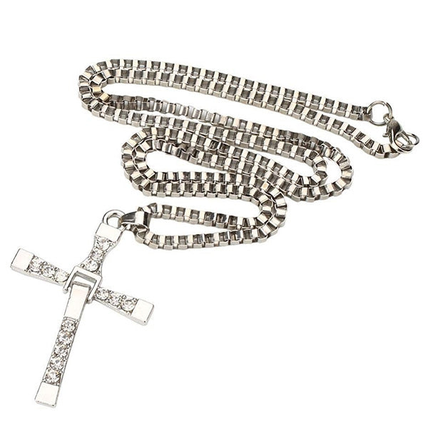 Alloy Rhinestone Cross Unisex Pendant Necklace Ornaments
