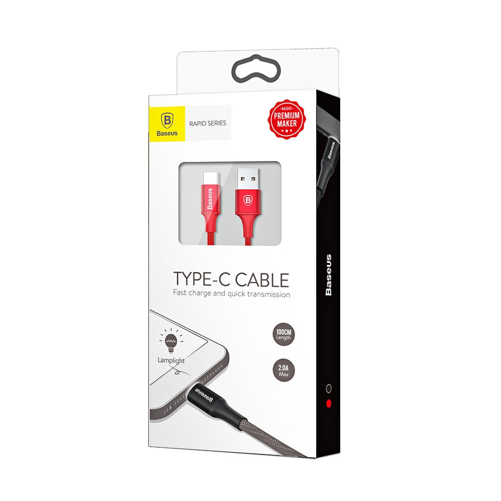 Baseus Rapid Series Type-C Data Cable with Indicator Light 1M