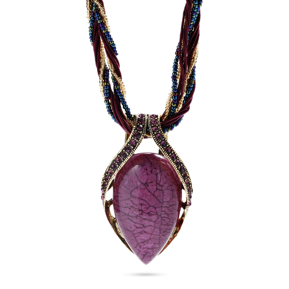 Bohemia Women Resin Pendant Necklace