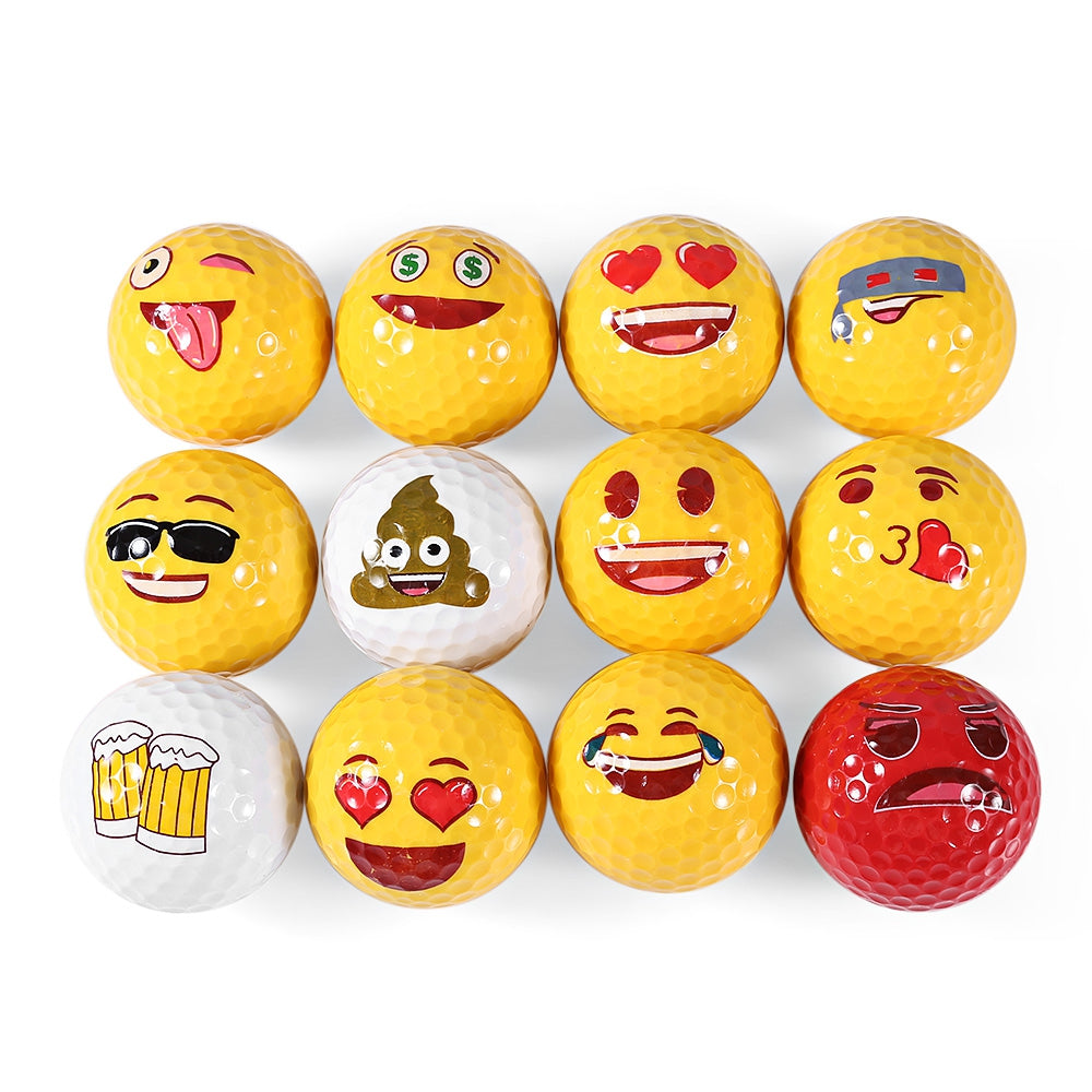 Dominant 12pcs Emoji Double Layer Practice Golf Ball