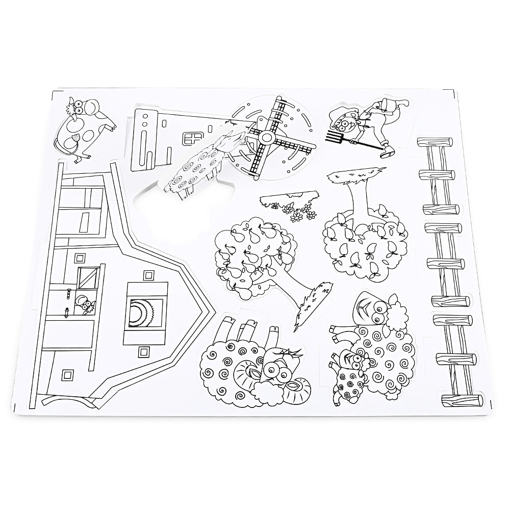 3D Drawing Puzzle Farm Building Blocks Educational Toy