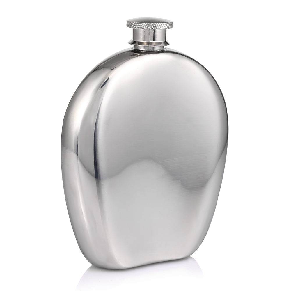 6oz Stainless Steel Hip Flask Ghost Face Mirror Polished Barware