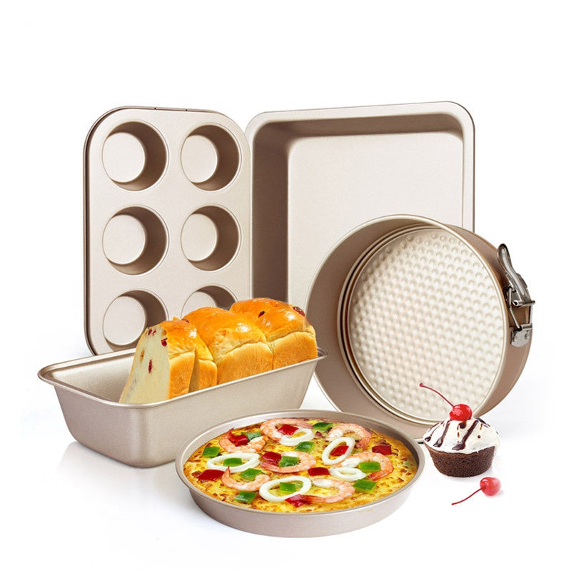 5pcs Carbon Steel Toast Cake Mold Pizza Bakeware