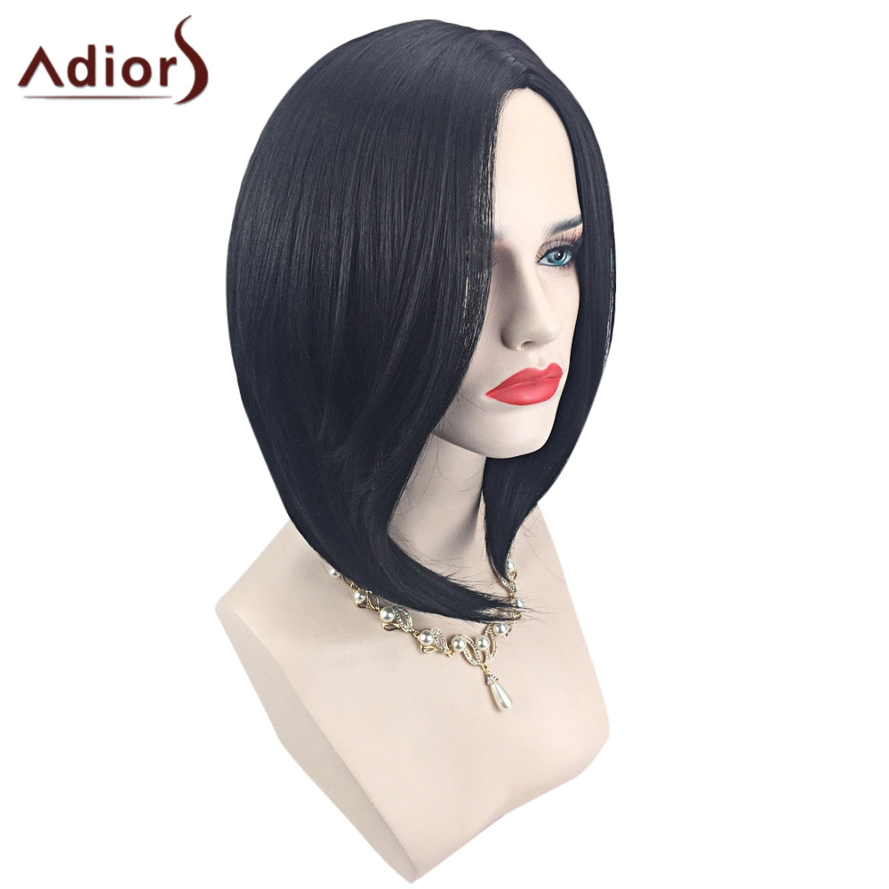 Adiors Side Parting High Low Short Bob Straight Synthetic Wig