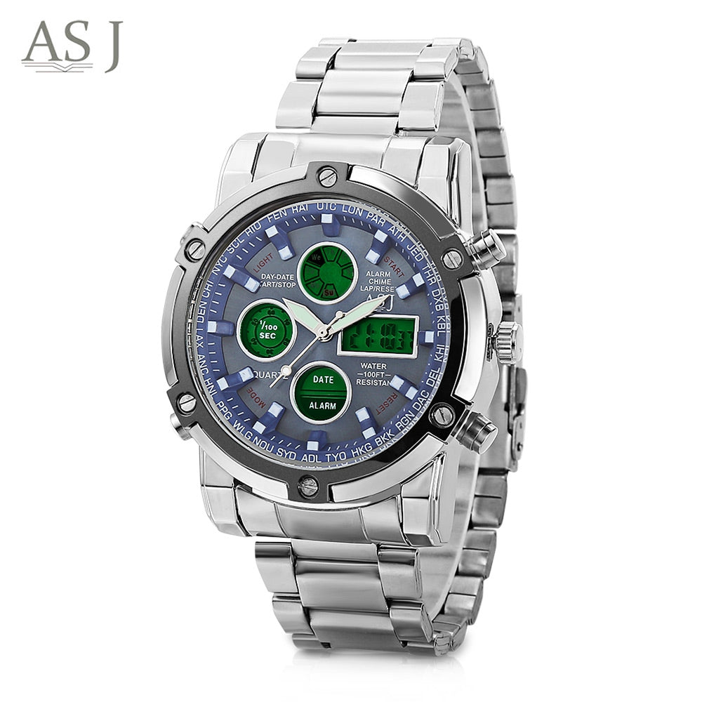 ASJ B42 Dual Movt Sports LED Male Watch