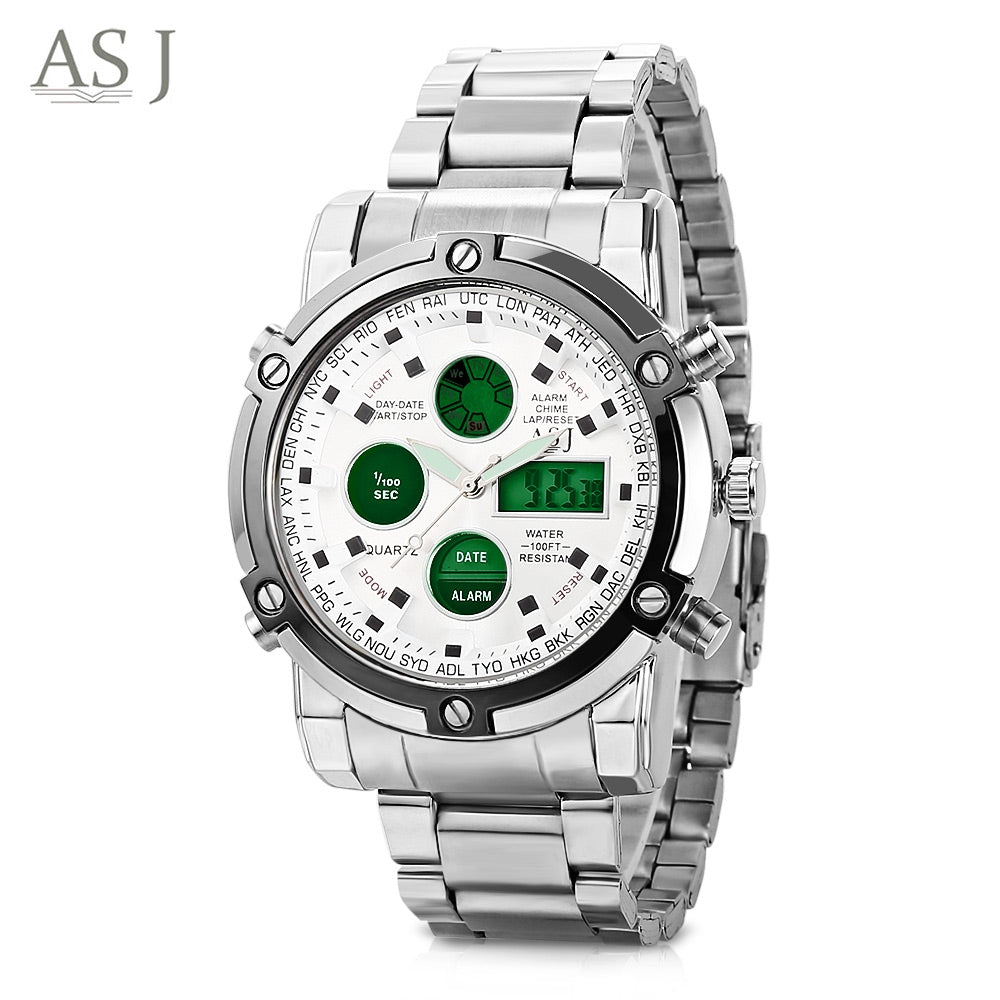 ASJ B42 Dual Movt Sports LED Male Watch