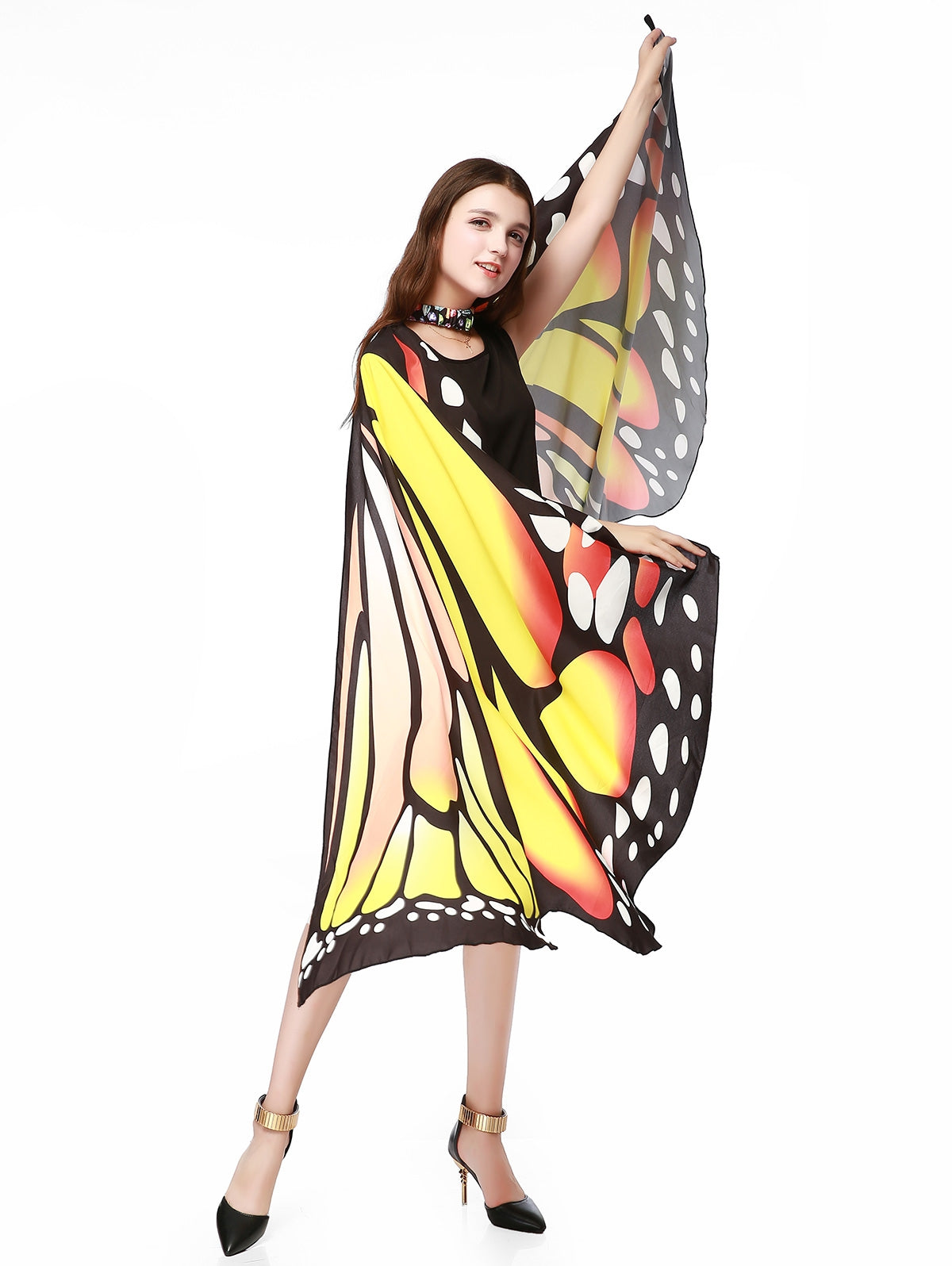 Chiffon Butterfly Strap Shape Wing Cape