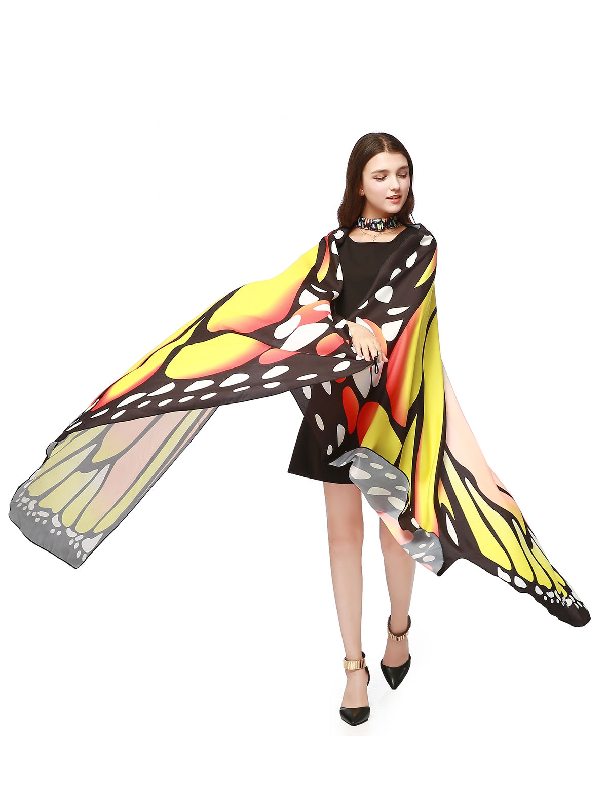 Chiffon Butterfly Strap Shape Wing Cape