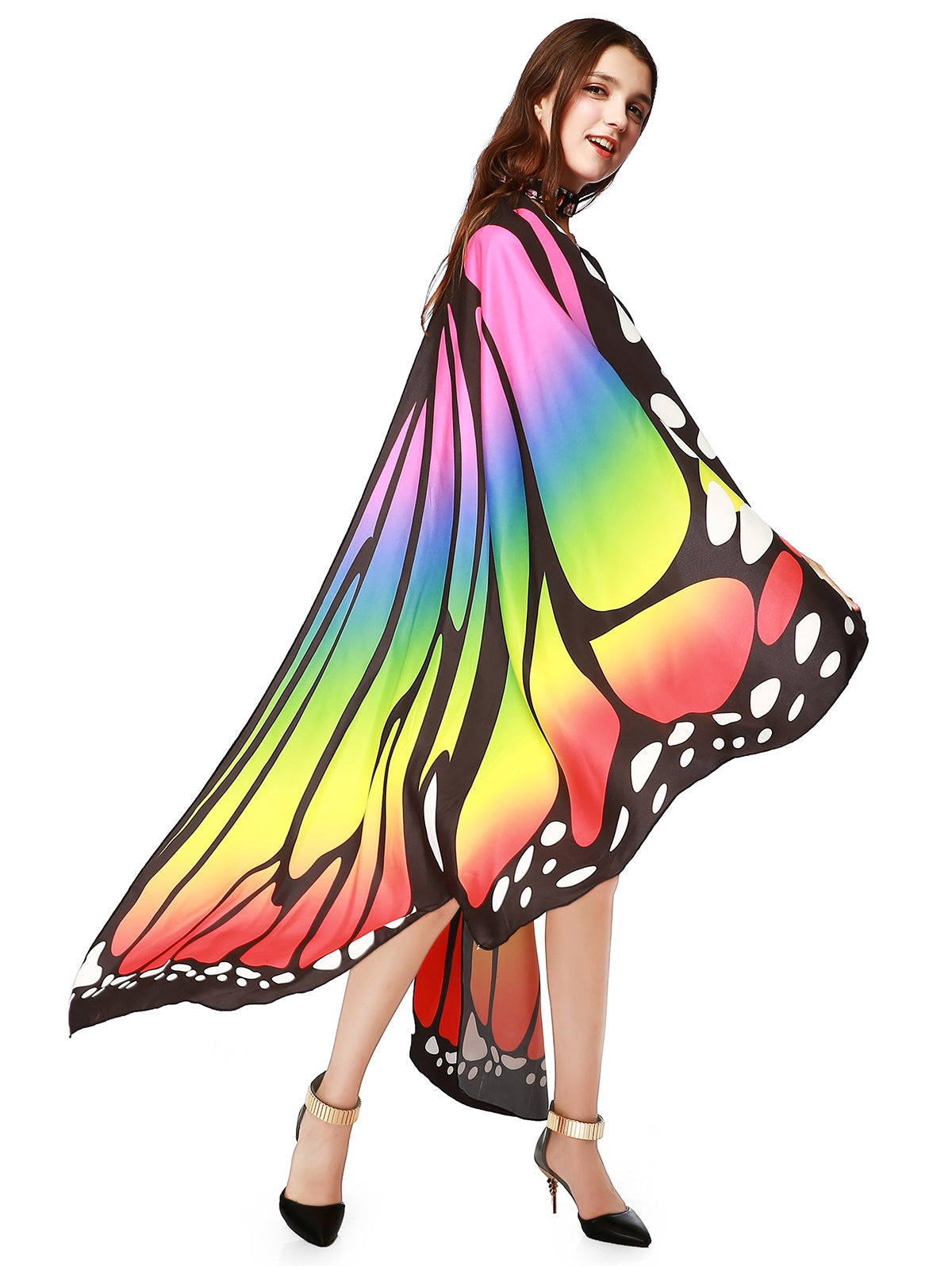 Chiffon Butterfly Strap Shape Wing Cape