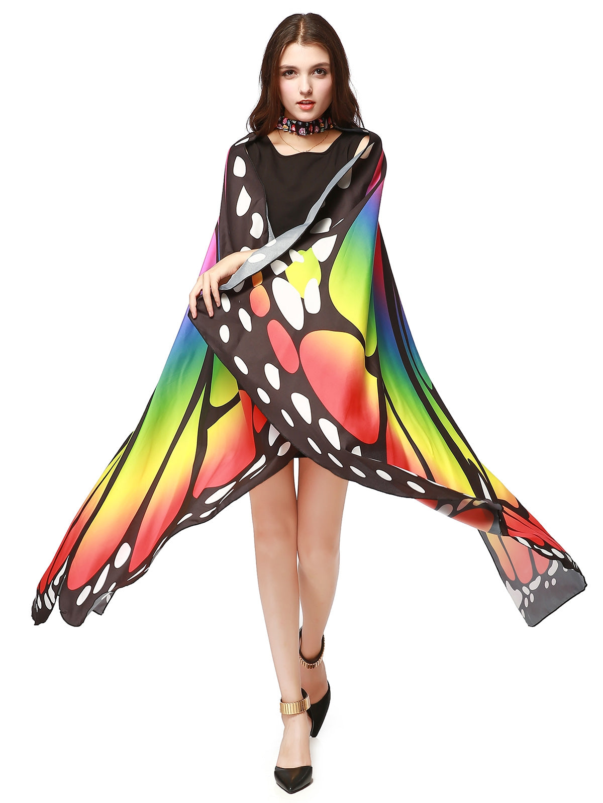 Chiffon Butterfly Strap Shape Wing Cape