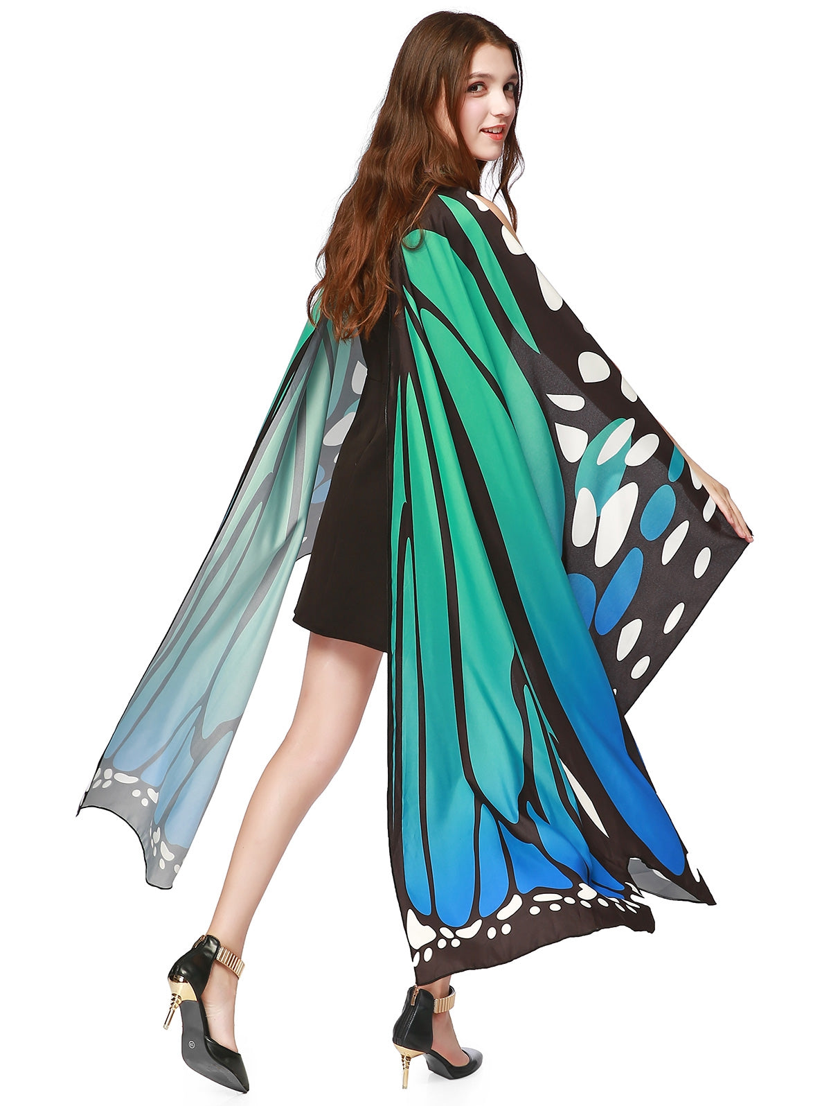 Chiffon Butterfly Strap Shape Wing Cape