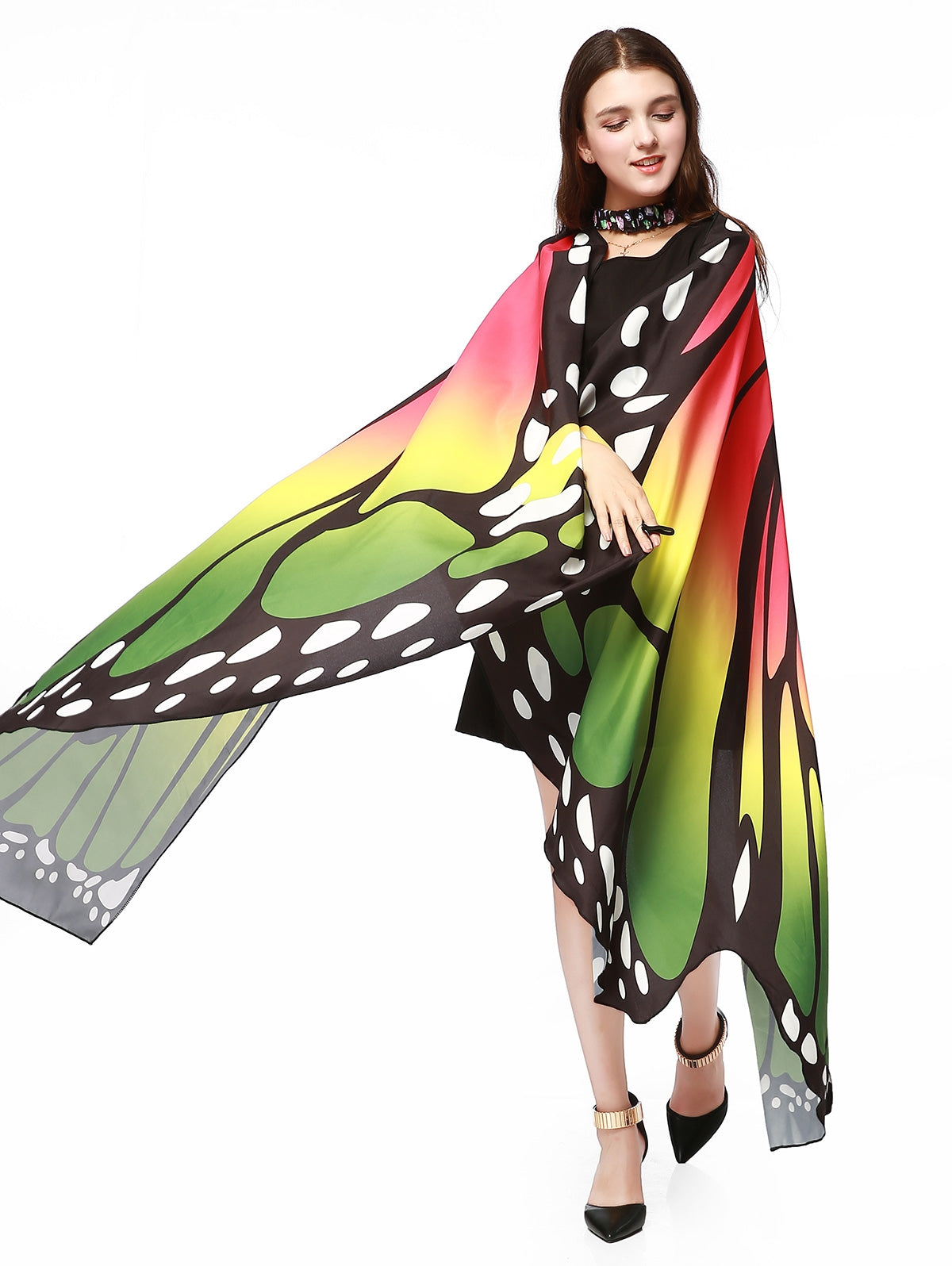 Chiffon Butterfly Strap Shape Wing Cape