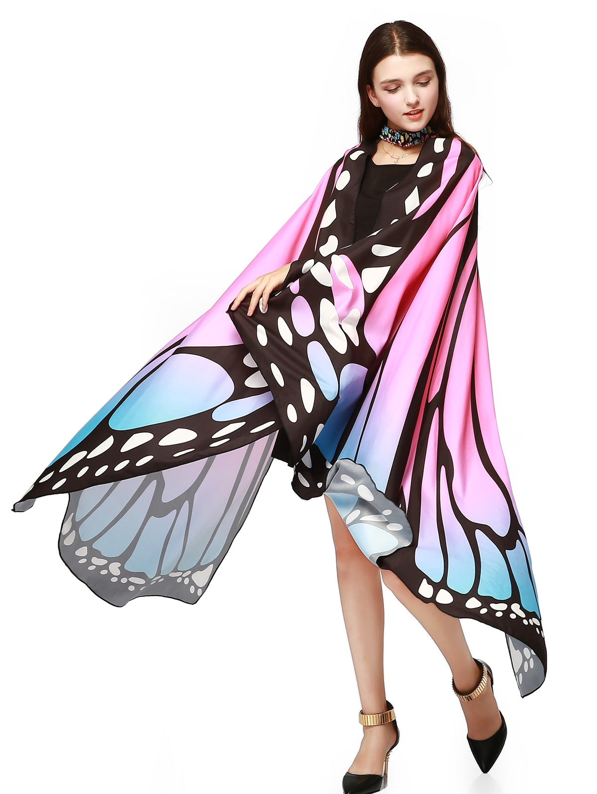 Chiffon Butterfly Strap Shape Wing Cape