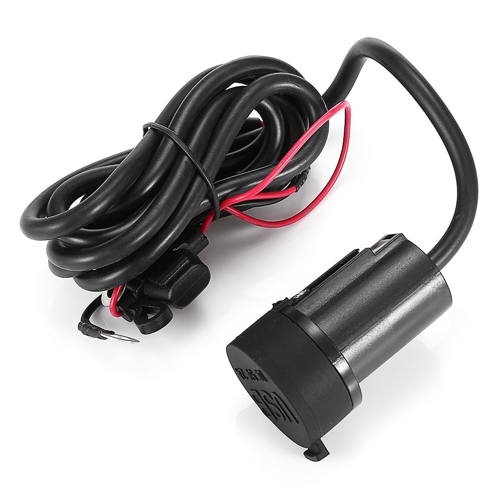 Cylinder Motorcycle Scooter Double USB Charger with LED Indicator / Waterproof Cover