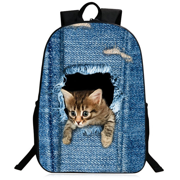 3D Animal Pattern Polyester Backpack