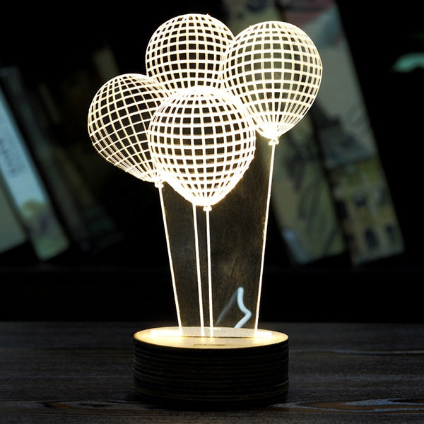 Deer Shape Bedside Lamp 3D LED Night Light for Bedroom Hotel 220V