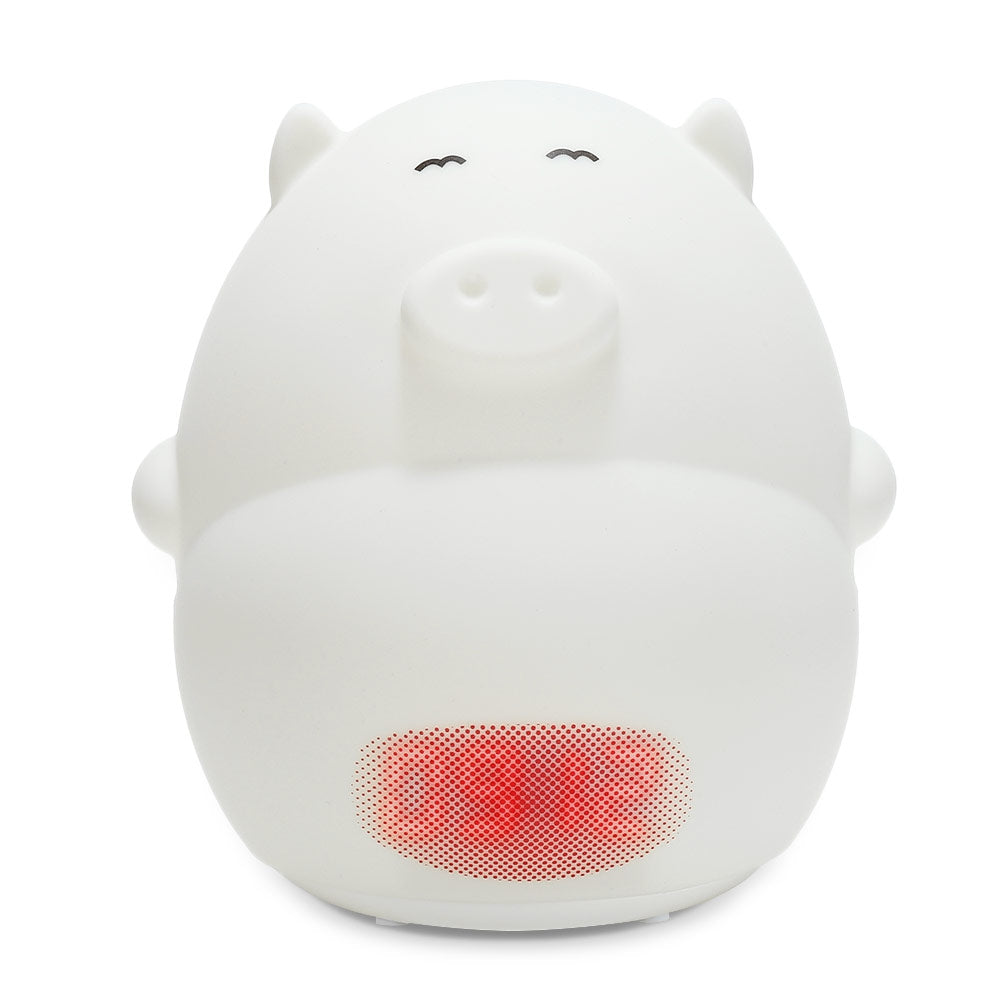 Cute Pig Soft Silicone 7 Colors Alarm Clock LED Night Light Wake Up Lamp for Kids Bedroom Tap Co...