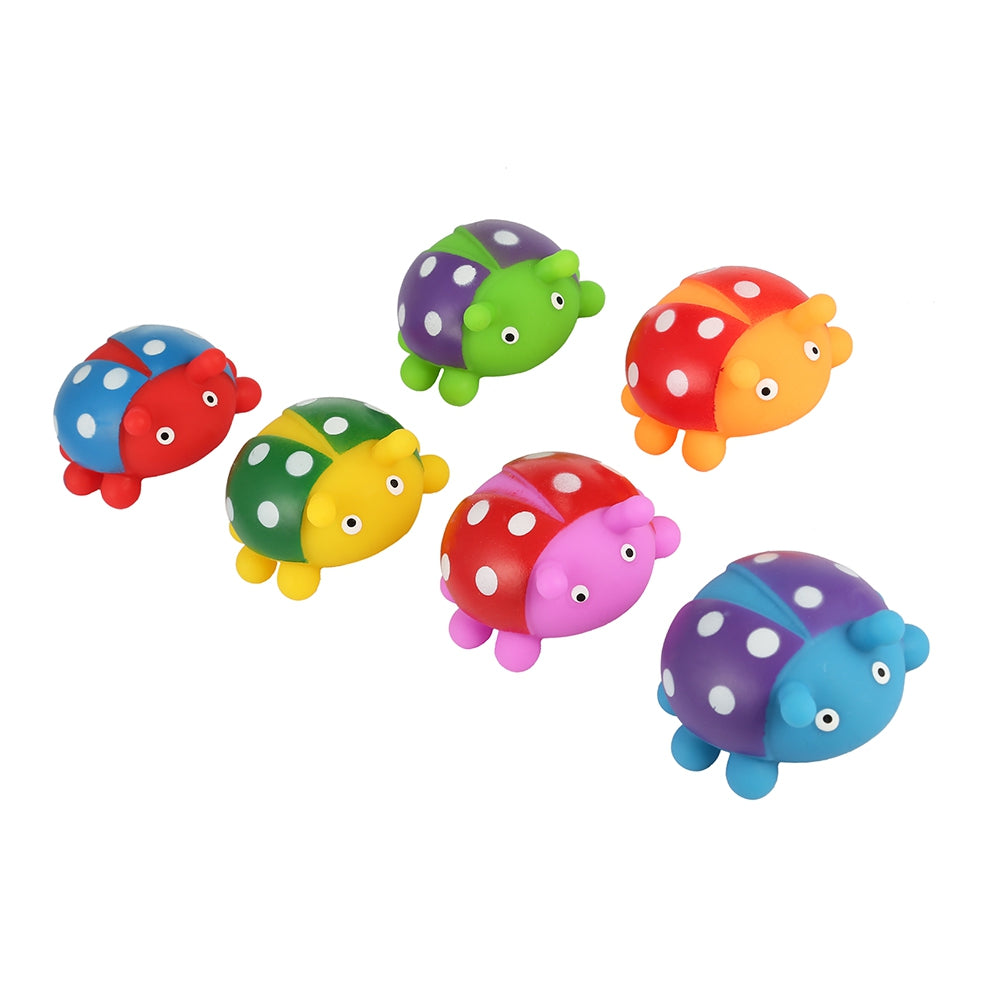6pcs Soft Ladybird Bath Toy for Children Baby Kids Playing with BB Sound