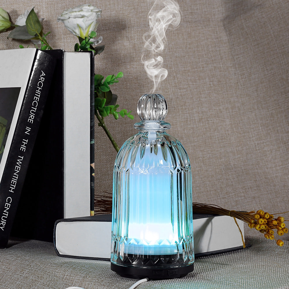 DN - 821 120ml Air Humidifier Glass Aroma Diffuser LED Night Light