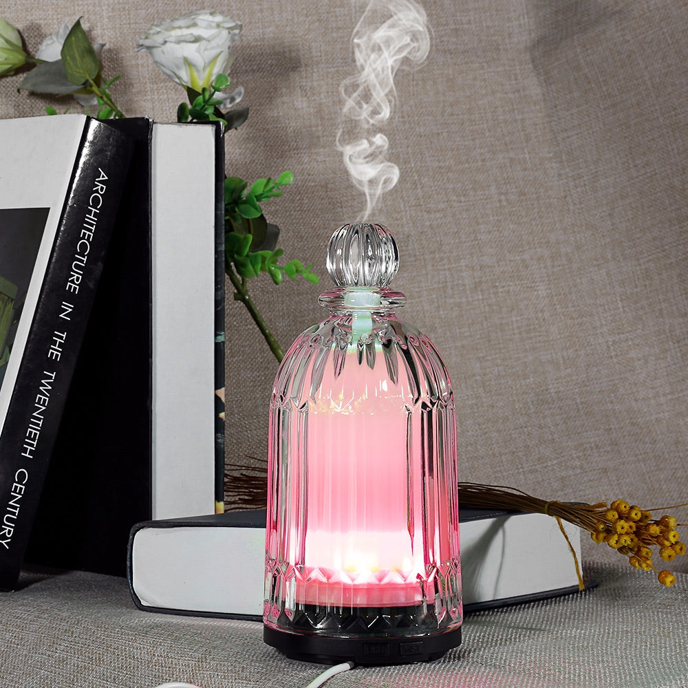 DN - 821 120ml Air Humidifier Glass Aroma Diffuser LED Night Light