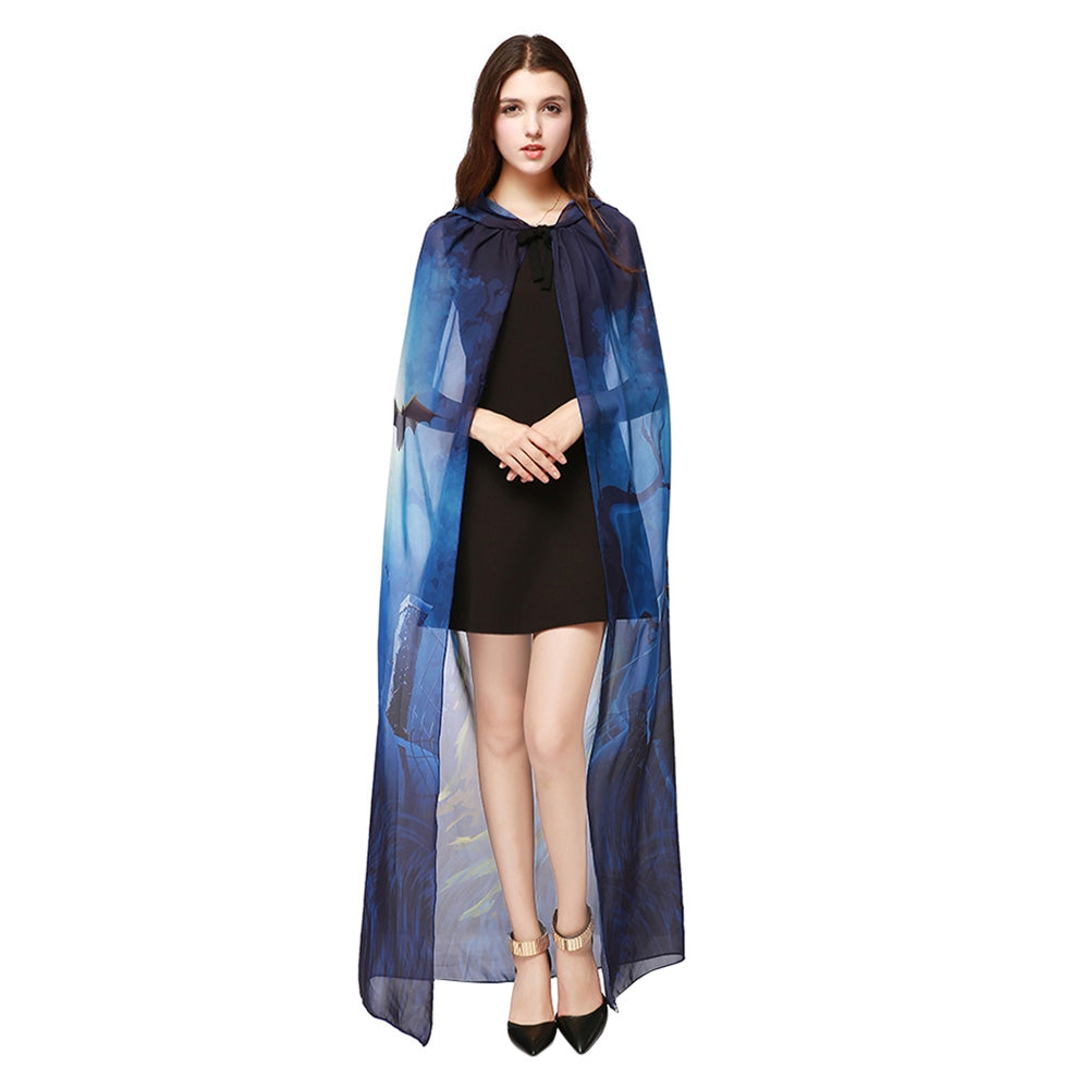 Chiffon Halloween Witch Element Festival Hooded Cape