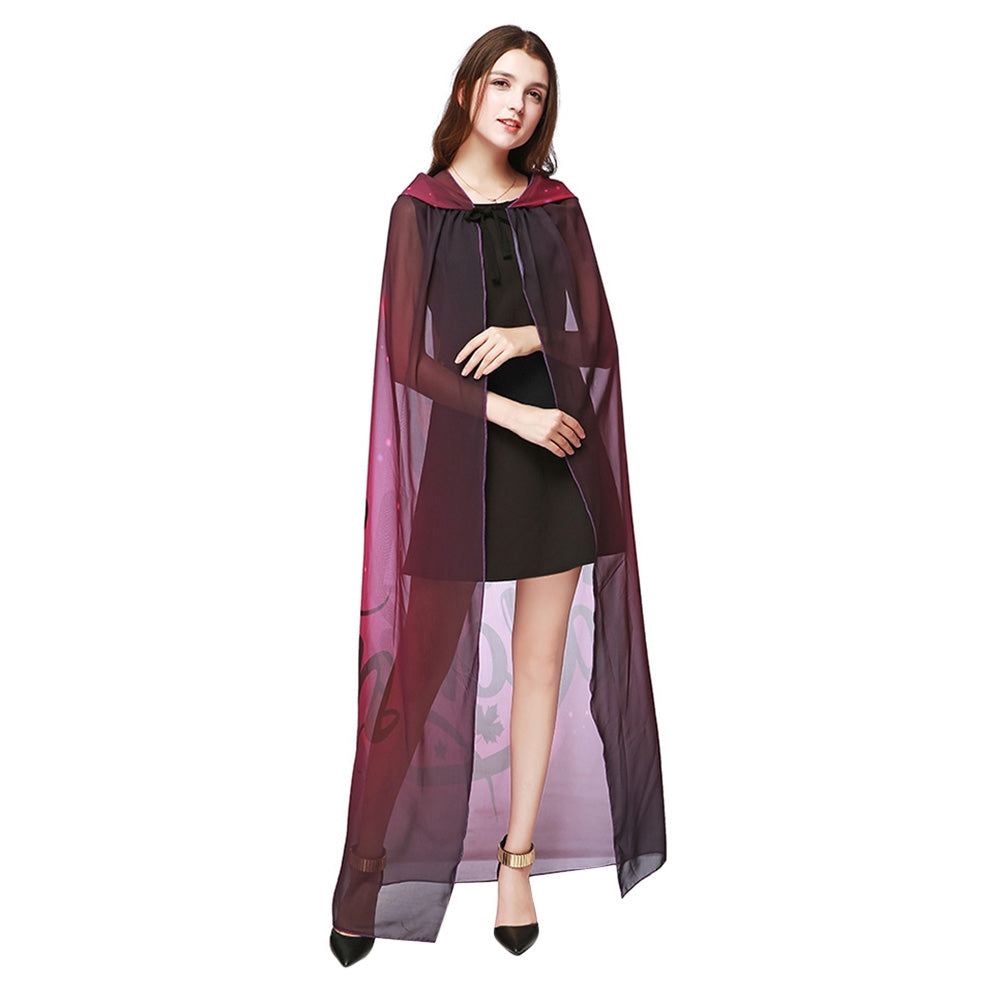 Chiffon Halloween Witch Element Festival Hooded Cape